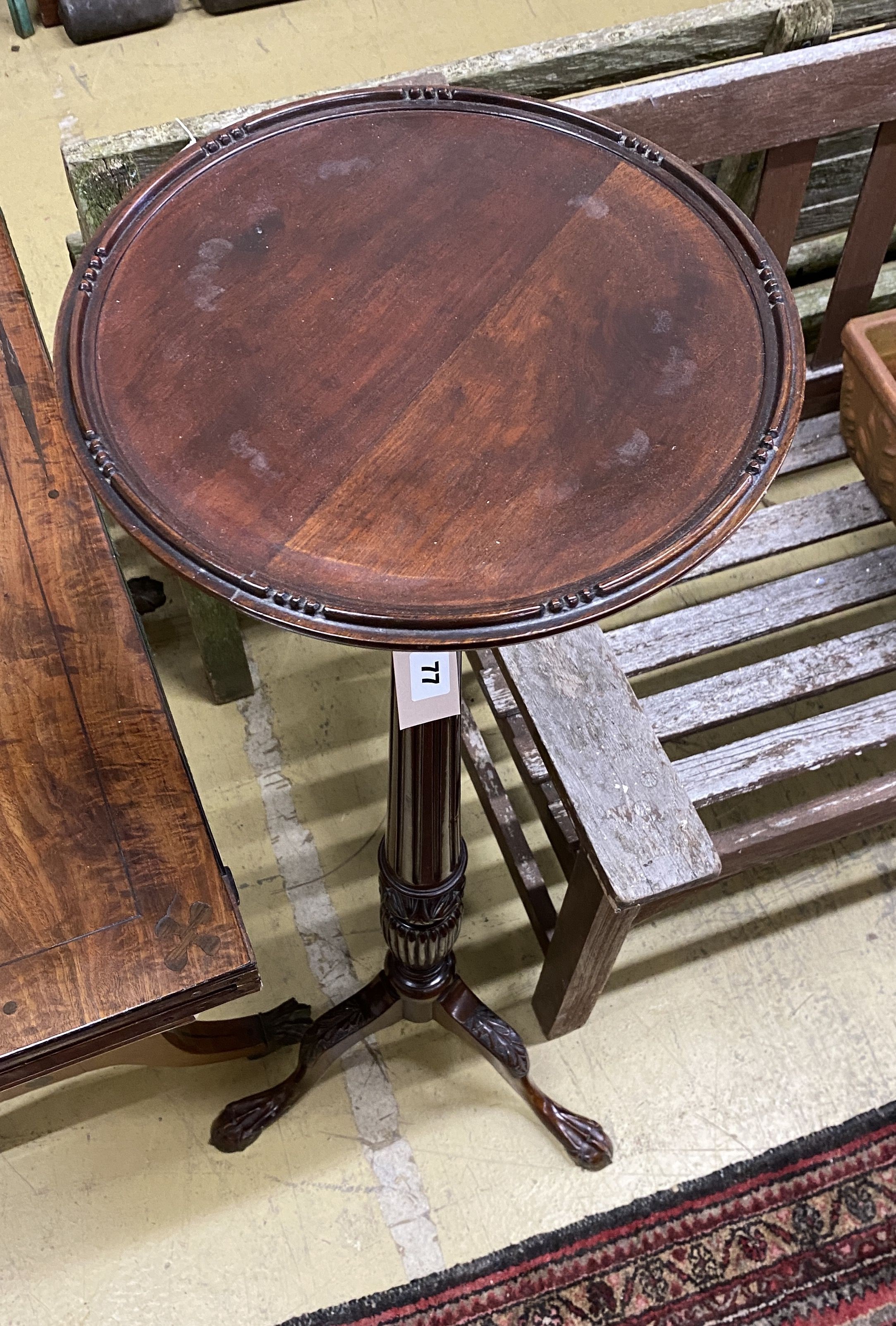 An Edwardian George III style mahogany torchere, height 176cm